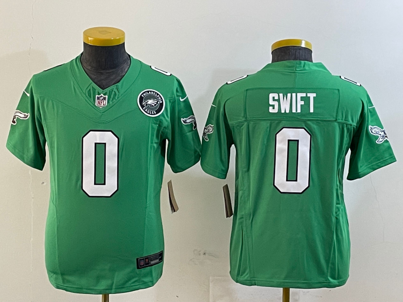 Youth 2025 Philadelphia Eagles #0 Swift green Nike NFL jersey style 3->youth nfl jersey->Youth Jersey